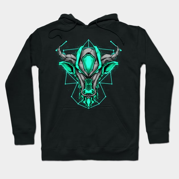 mecha buffalo of taurus zodiac Hoodie by kushgraphik